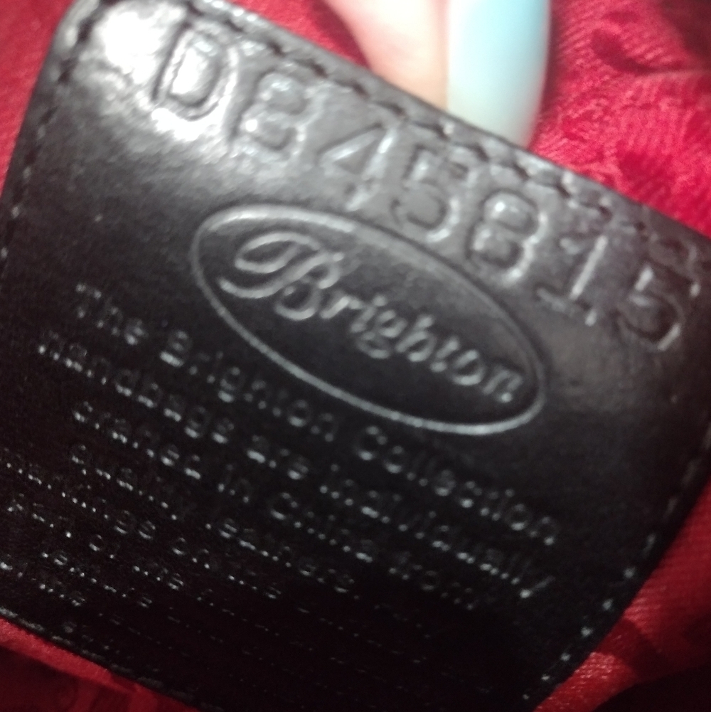 Brighton Leather black, croc & pebble leather handbag purse - Picture 5 of 9